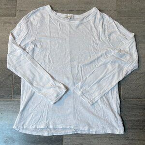 Z Supply Cotton Crewneck Long Sleeve Tee Shirt White Size Large